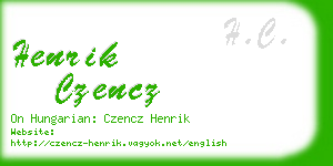 henrik czencz business card